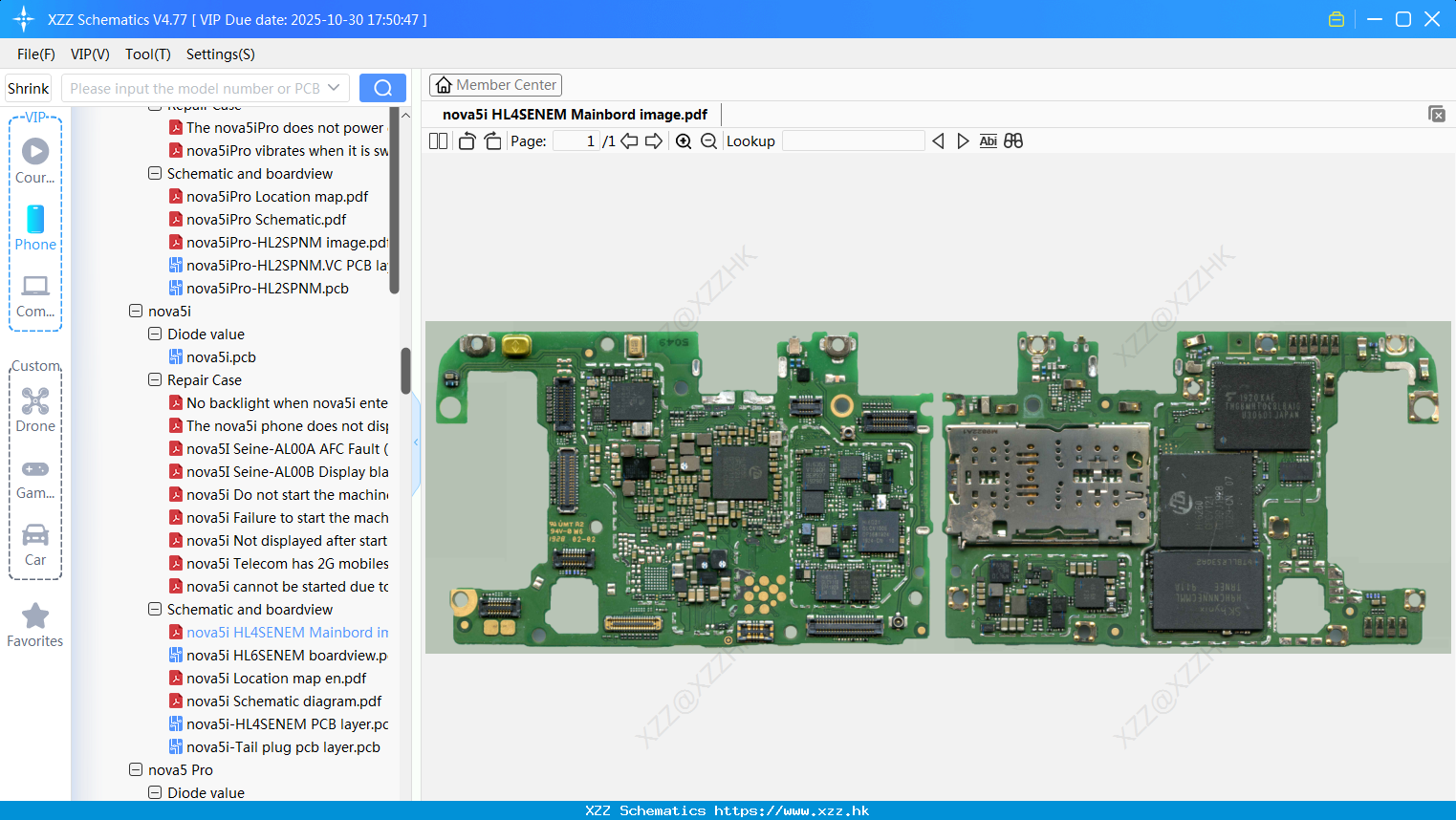 Huawei Nova5i HL4SENEM Mainbord Image